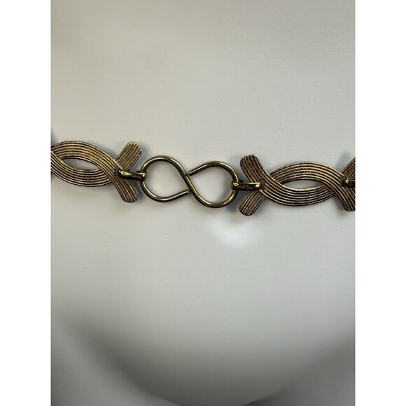 Women's Vintage Chain Link Belt '80s Gold Tone & Heavy Adjusts 26"-36"‎ - Picture 8 of 10